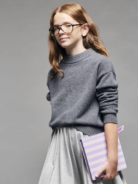 JONEN girl's cashmere blend jumper grey - vertbaudet enfant 