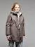 Leopard Print Parka with Sherpa Lining for Girls, JONEN navy blue - vertbaudet enfant 