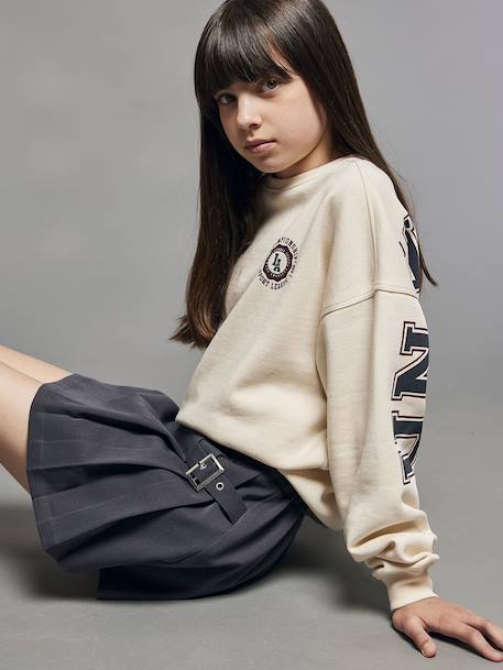 University Sweatshirt with Letters on the Back ecru - vertbaudet enfant 