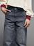Jean large poches charpentier fille bleu moyen+denim gris - vertbaudet enfant 