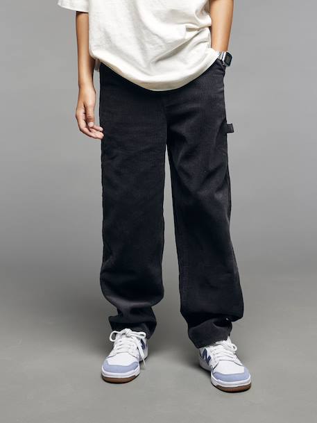 Pantalon battle garçon en velours anthracite - vertbaudet enfant 