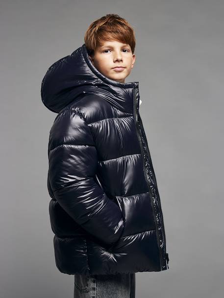Lightweight Puffer Jacket, JONEN anthracite+khaki - vertbaudet enfant 