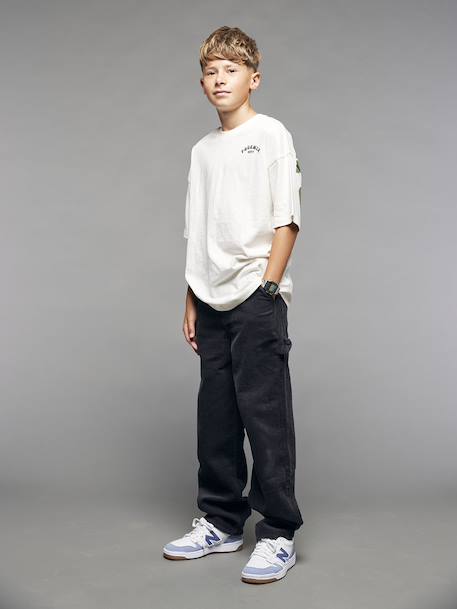 Pantalon battle garçon en velours anthracite - vertbaudet enfant 
