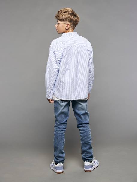 Chemise rayée manches longues Garçon Jonen rayé bleu - vertbaudet enfant 