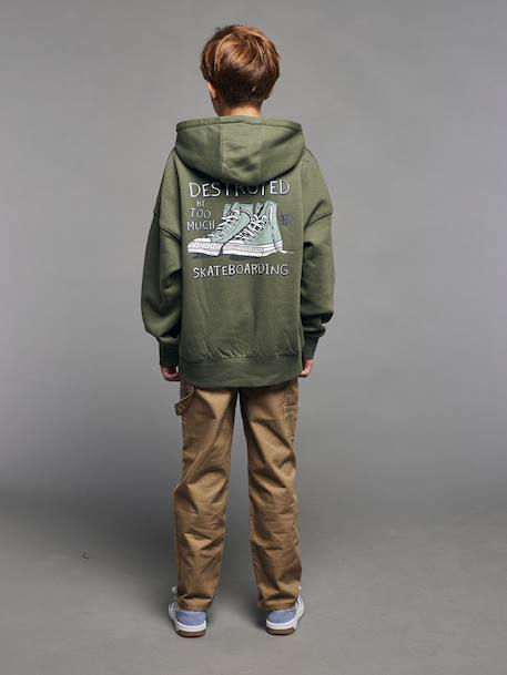 Hooded Sweatshirt for Boys, Jonen khaki - vertbaudet enfant 