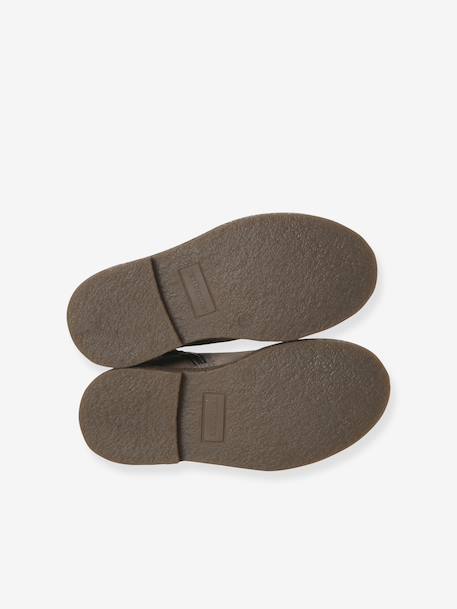 Boots enfant fille cuir détails festons lot beige+marine+marron+noir+taupe - vertbaudet enfant 