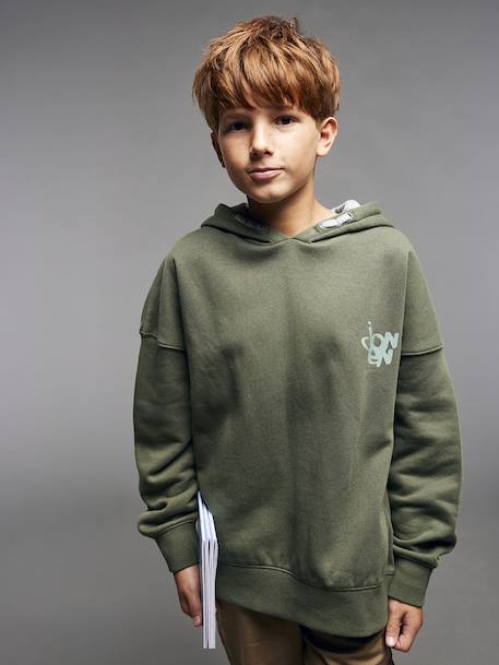 Hooded Sweatshirt for Boys, Jonen khaki - vertbaudet enfant 