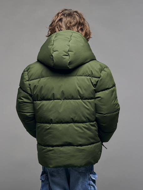 Doudoune garçon puffy anthracite+gris ardoise+kaki - vertbaudet enfant 