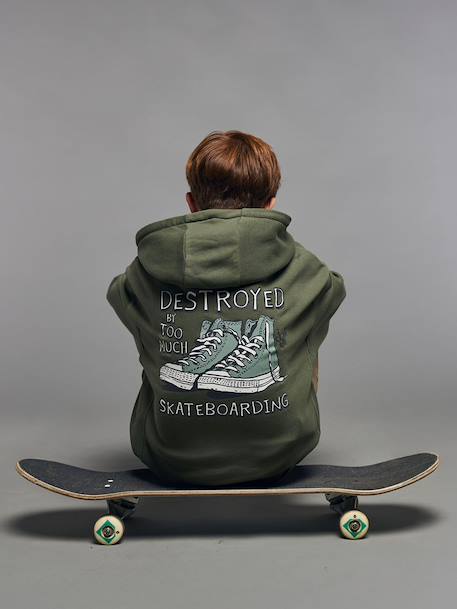 Hooded Sweatshirt for Boys, Jonen khaki - vertbaudet enfant 