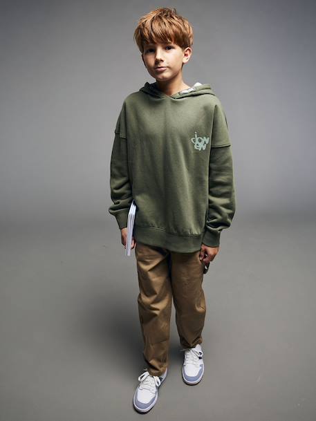 Hooded Sweatshirt for Boys, Jonen khaki - vertbaudet enfant 