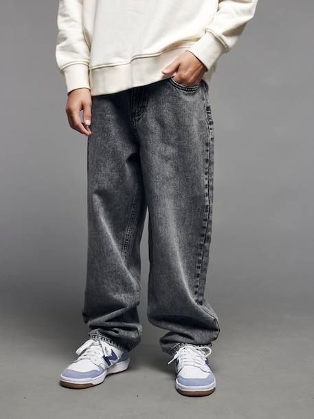 Loose Fit Jeans for Boys, JONEN denim grey+double stone - vertbaudet enfant 