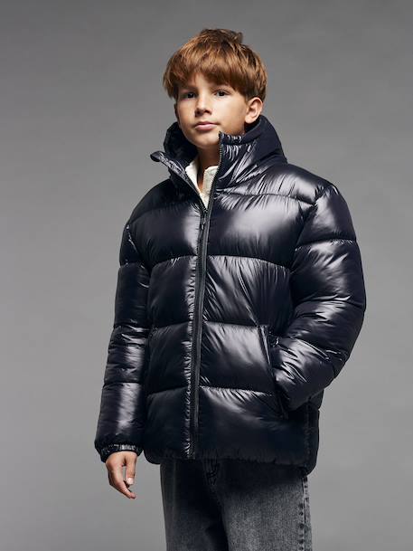 Lightweight Puffer Jacket, JONEN anthracite+khaki - vertbaudet enfant 