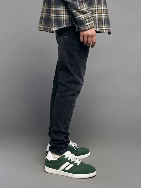 Distressed-Effect Slim Fit Jeans, JONEN black denim+stone - vertbaudet enfant 