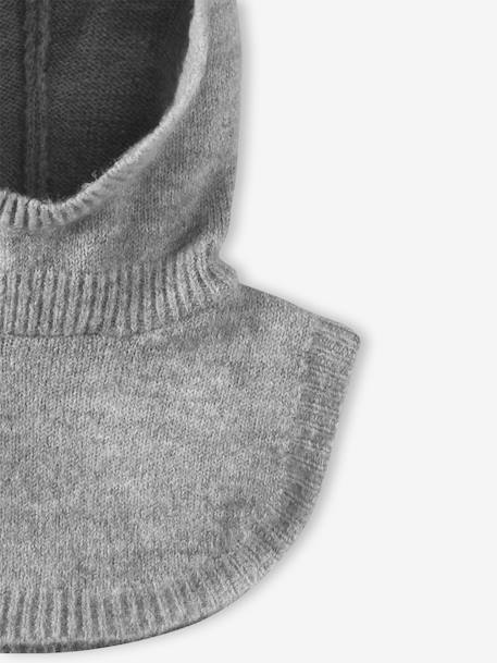 Cagoule avec plastron bébé fille en maille gris chiné - vertbaudet enfant 