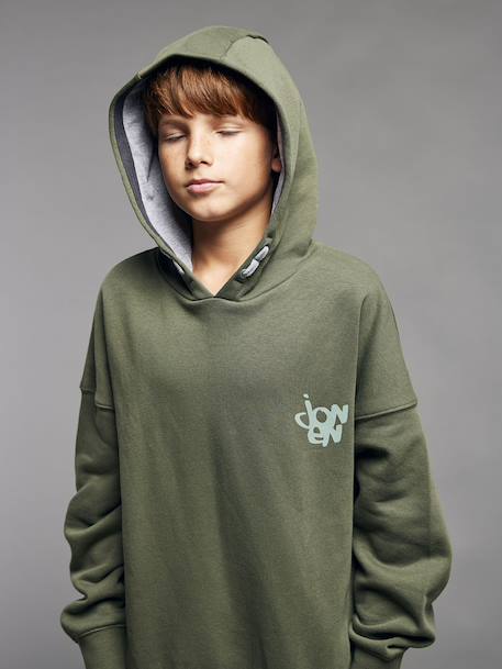 Hooded Sweatshirt for Boys, Jonen khaki - vertbaudet enfant 
