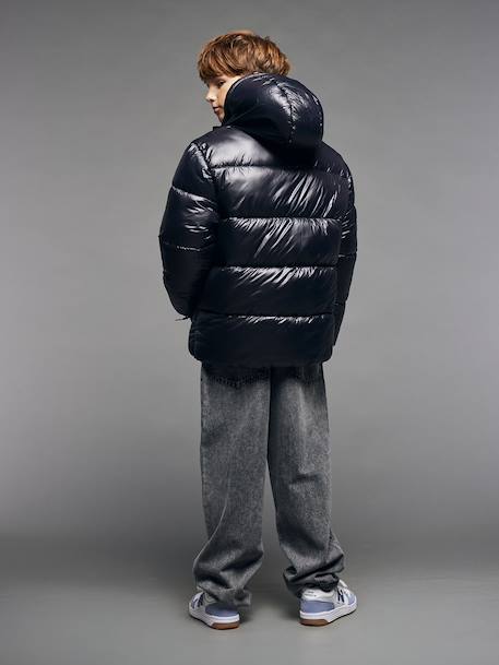 Lightweight Puffer Jacket, JONEN anthracite+khaki - vertbaudet enfant 
