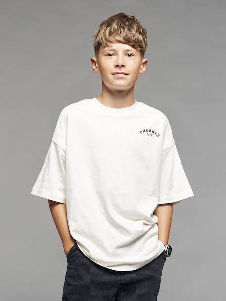 T-shirt garçon oversize Phoenix blanc chiné - vertbaudet enfant 