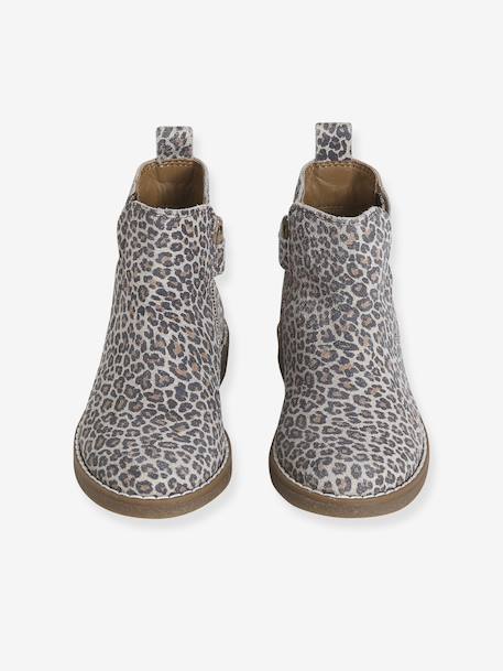 Leather Boots with Seams, for Girls black+brown+navy blue+set beige+taupe - vertbaudet enfant 
