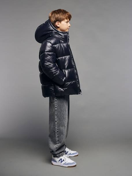 Lightweight Puffer Jacket, JONEN anthracite+khaki - vertbaudet enfant 