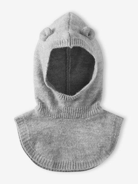 Cagoule avec plastron bébé fille en maille gris chiné - vertbaudet enfant 