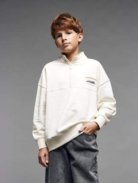 Trucker Sweatshirt for Boys, Jonen ecru - vertbaudet enfant 