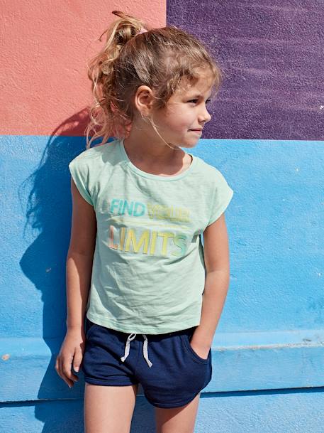 Girls' Jogger Shorts Dark Blue+PINK LIGHT SOLID+terracotta - vertbaudet enfant 