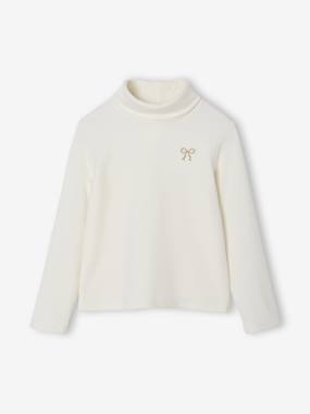 -Fleece Knit Polo-Neck Jumper for Girls