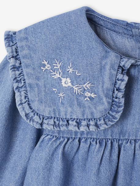 Robe bébé en denim brodé stone - vertbaudet enfant 