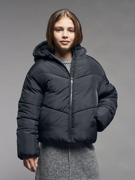 Lightweight Hooded Jacket for Girls, JONEN black - vertbaudet enfant 
