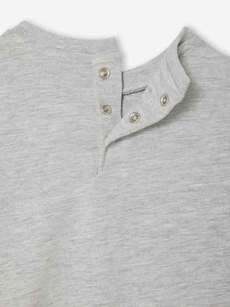 T-shirt bébé manches longues avec imprimé placé devant gris chiné - vertbaudet enfant 