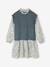 Dress with Two-in-One, Double-Fabric Effect, for Girls fir green - vertbaudet enfant 