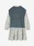 Dress with Two-in-One, Double-Fabric Effect, for Girls fir green - vertbaudet enfant 