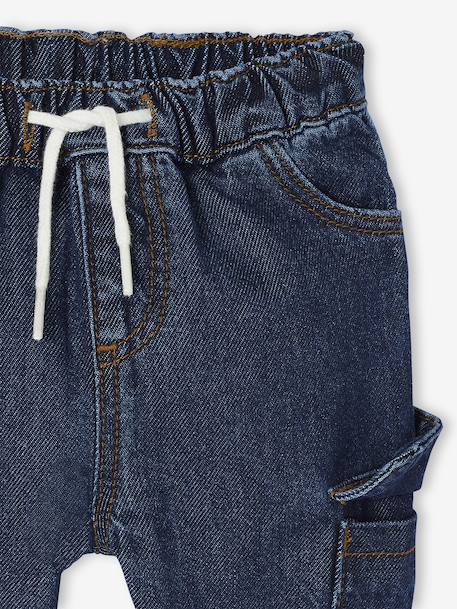 Denim Cargo Trousers for Babies brut denim - vertbaudet enfant 