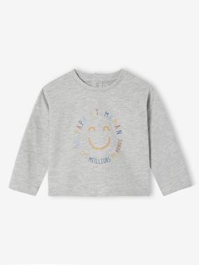 T-shirt bébé manches longues avec imprimé placé devant - vertbaudet enfant Bébé-T-shirt, sous-pull-T-shirt bébé manches longues avec imprimé placé devant