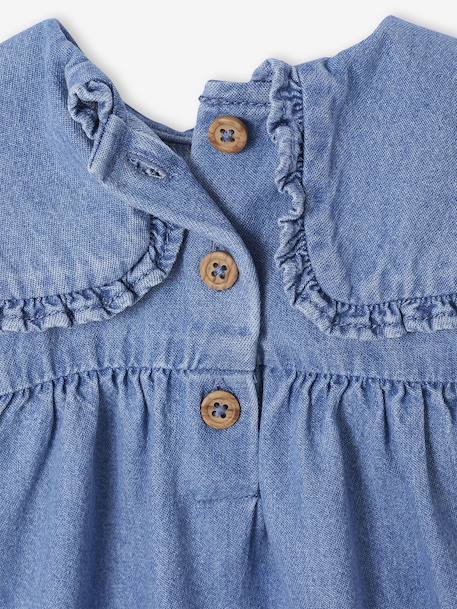 Robe bébé en denim brodé stone - vertbaudet enfant 
