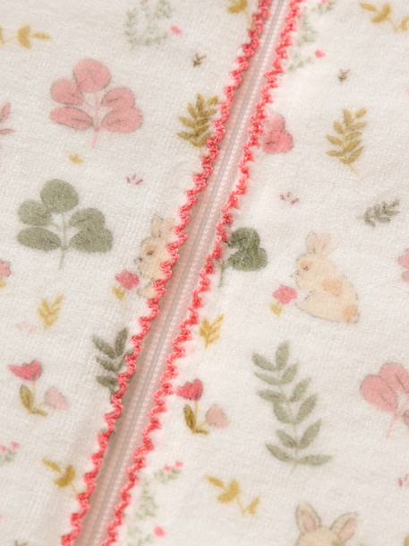 Baby sleeping bag with detachable long sleeves, ENCHANTED RABBIT printed white - vertbaudet enfant 
