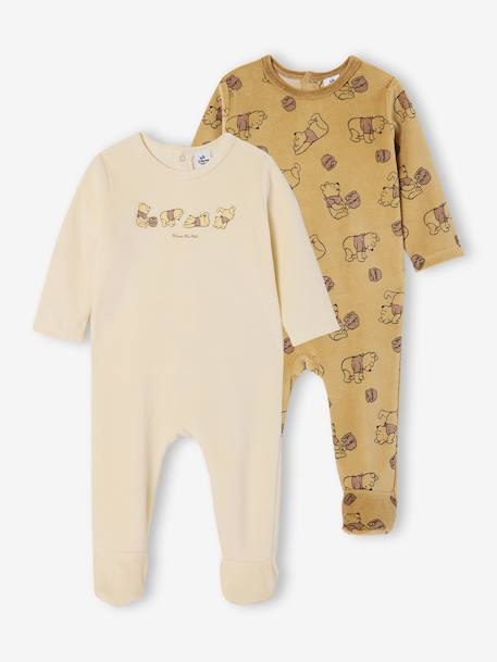Pack of 2 Velour Sleepsuits, Winnie the Poo by Disney® cappuccino - vertbaudet enfant 
