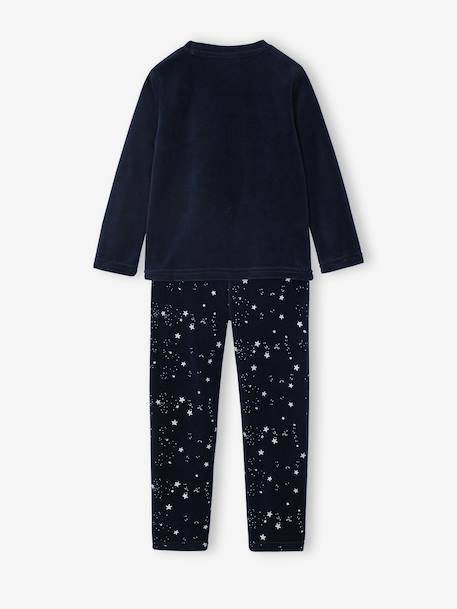 Pyjama fille Disney Lilo et Stitch en velours marine - vertbaudet enfant 