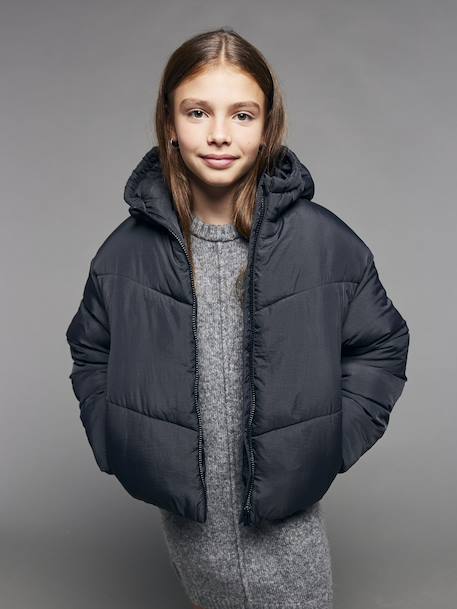 Lightweight Hooded Jacket for Girls, JONEN black - vertbaudet enfant 