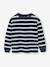 Striped Long-Sleeved T-Shirt for Boys ecru+night blue - vertbaudet enfant 