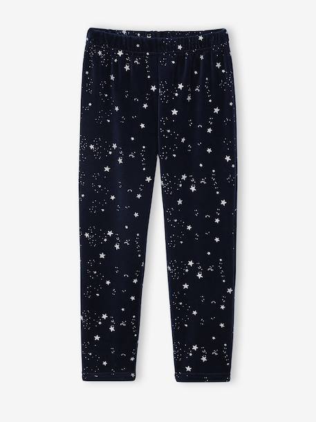 Disney® LILO & STITCH girls' velvet pyjamas navy blue - vertbaudet enfant 