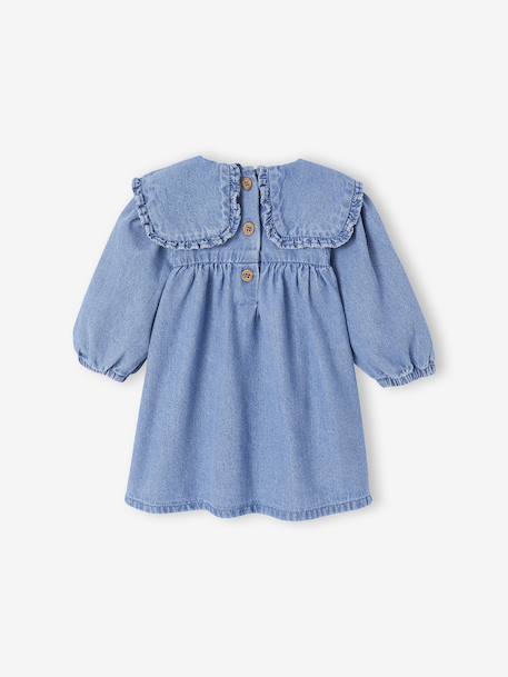 Robe bébé en denim brodé stone - vertbaudet enfant 