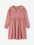 Fancy collared knitted dress for girls blush+navy blue - vertbaudet enfant 