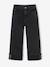 Wide-Leg Jeans with Turn-Ups for Girls black denim - vertbaudet enfant 