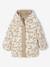 Reversible Hooded Lightweight Jacket with Leopard Print for Girls mocha - vertbaudet enfant 