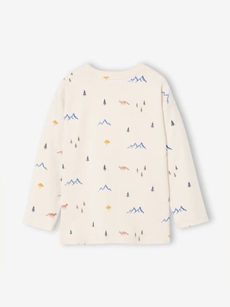 T-shirt manches longues imprimé garçon blanc imprimé - vertbaudet enfant 