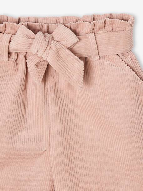 Girl's velvet paperbag shorts rosy - vertbaudet enfant 