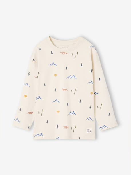 T-shirt manches longues imprimé garçon blanc imprimé - vertbaudet enfant 