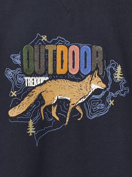 Printed Long-Sleeved T-Shirt for Boys navy blue - vertbaudet enfant 