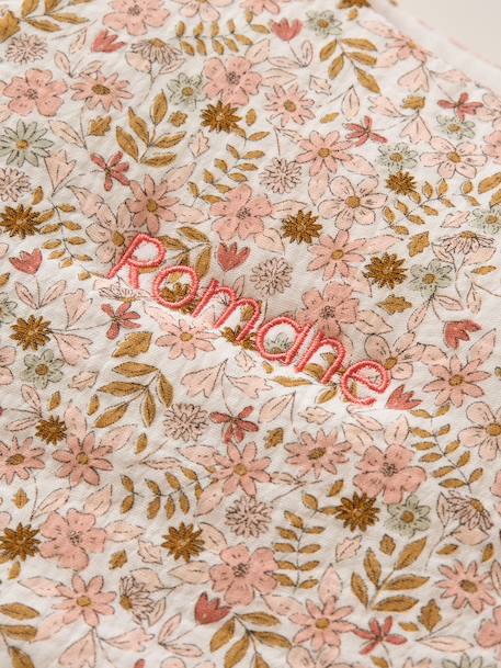 Customisable baby sleeping bag with detachable sleeves FLORA printed white - vertbaudet enfant 